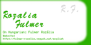 rozalia fulmer business card