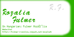 rozalia fulmer business card